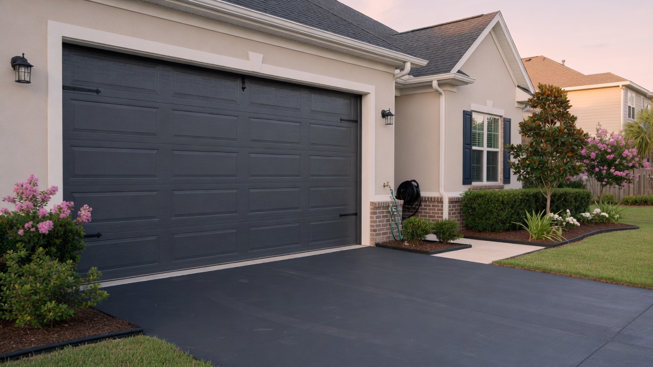 New garage door installation on a residential home
